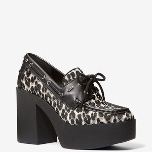 Michael Kors Cameron Leopard Print Calf Hair Platform Loafer 9.5 NWT 🐆